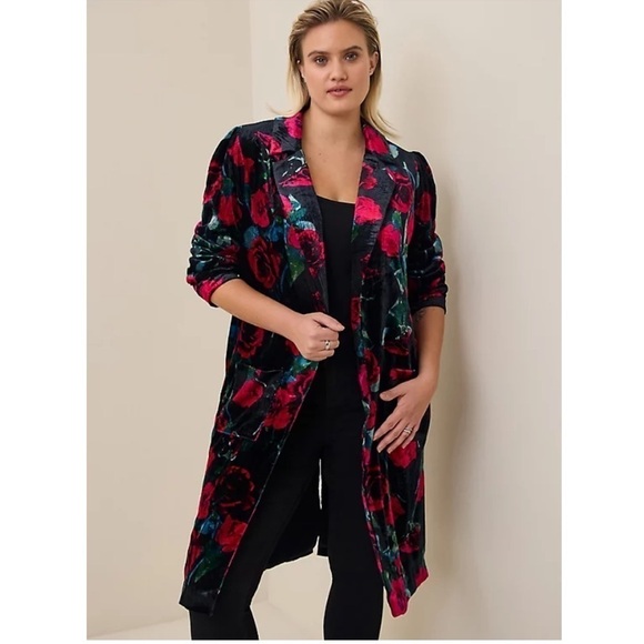 torrid Tops - Torrid floral VELVET DUSTER KIMONO